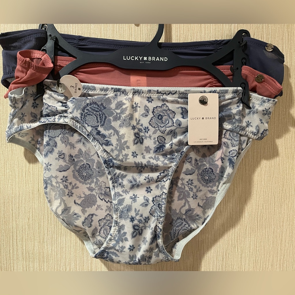 Lucky Brand Fine Stretch Powermesh 3pc UnderwearBikinis Set